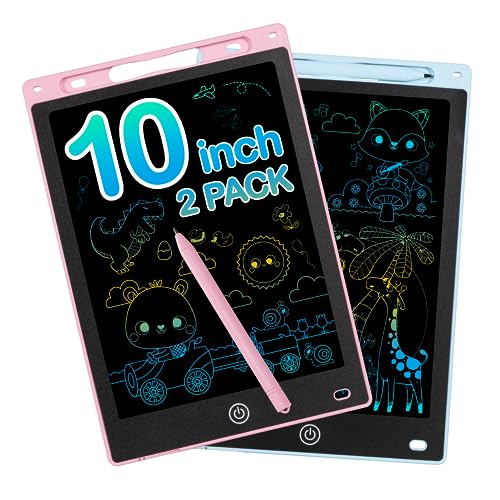 2 Pièces Tablette d'écriture LCD de 10 Pouces Coloré, Effaçable et Réutilisables pour Filles de...
