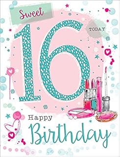 Traditional Juvenile Birthday Card Age 16 F - 8 x 6 inches - Piccadilly Greetings