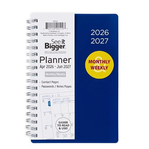 PlanAhead See It Bigger April 2023 - July 2024 Academic Monthly/Weekly Planner VINYL FLEXIBLE COVER/Small, Size (4.5" x 6.5") and Stylus Gel Pen from TheBeliver
