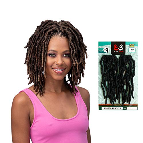 Bobbi Boss Crochet Braids African Roots Braid Collection 2X Nu Locs 8" (Single, 1B) #TOP1