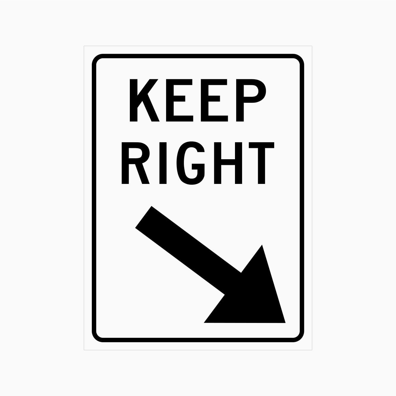 KEEP RIGHT Sign Traffic Metal Tin Sign 12x8 inch for Industrial & Commercial Series