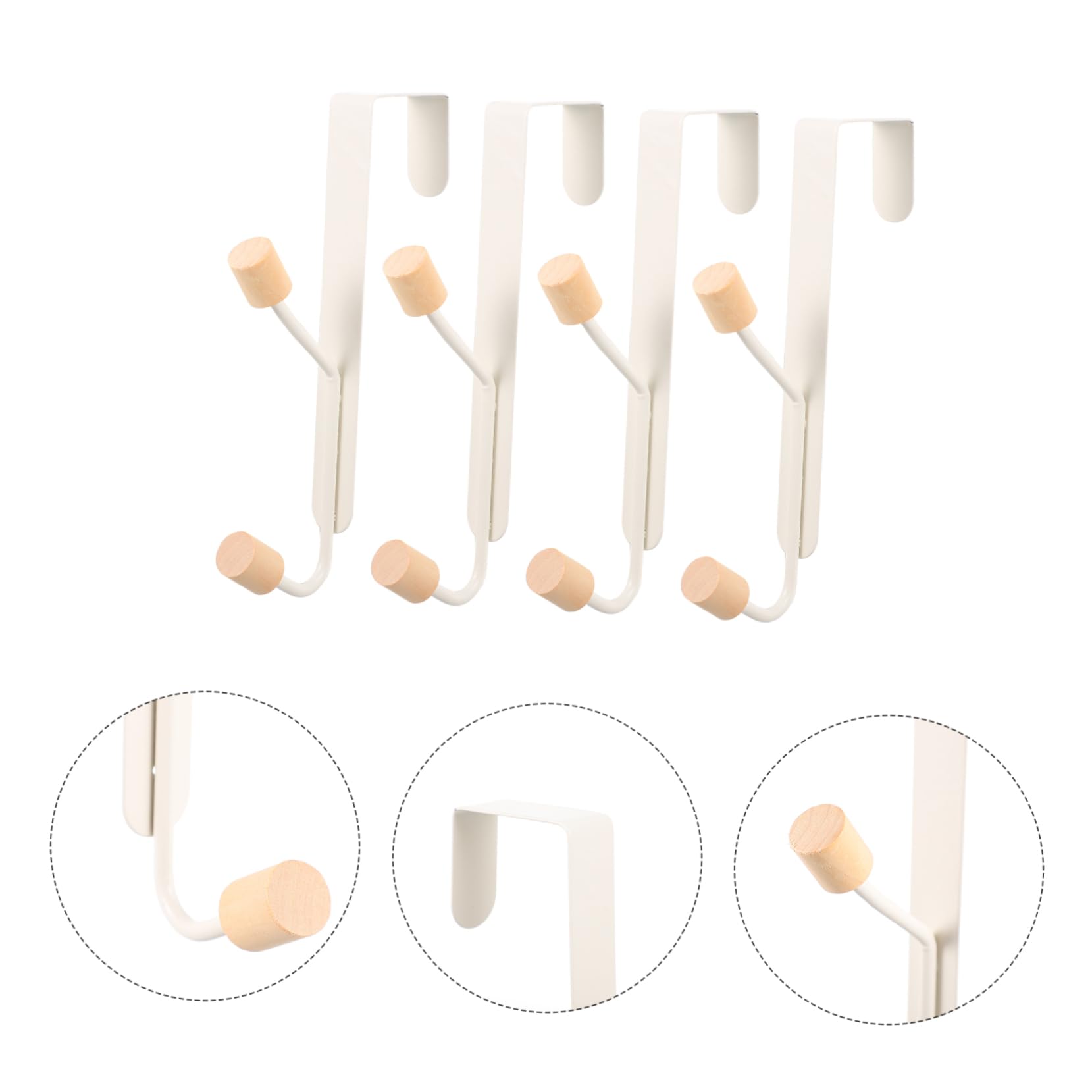Amosfun 2 Series Ganchos Para Puerta Doble Al Colgador Multifunción Para Bolsas Y Sombreros Organizador De Almacenamiento Sin Perforación Para Baño Cocina Y Dormitorio 4 Piezas X 2