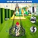 Odoland Spider Web Platform Swing, Outdoor Saucer Net Swings, 900D Oxford for Kids & Adults - Backyard Round Swing with Rope Straps & Turnbuckle, 24in, Black