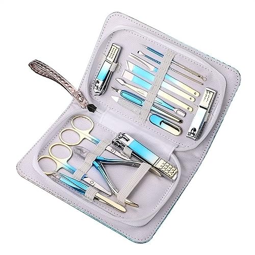 爪切りセット マニキュアセット 爪切りセット 13 個 ステンレススチール マニキュアキット プロフェッショナル ペディキュア グルーミング ケアツール 豪華なトラベルケース付き ネイルセット (Color : B)