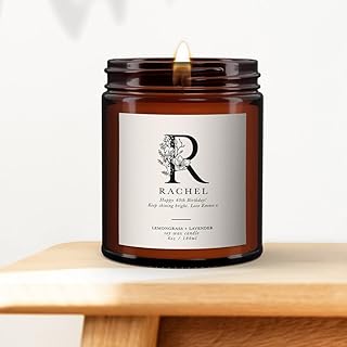 Personalised Initial Botanical Candle, Pure Essential Oils, Soy Wax, Custom Candle, Unique Gift, Customised Birthday Present, Personalised Name Gift