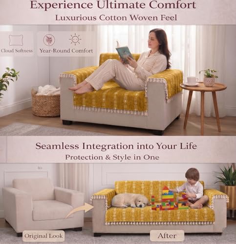 Image of STITCHNEST 'Artisoul Series' Chenille Sofa Cover
