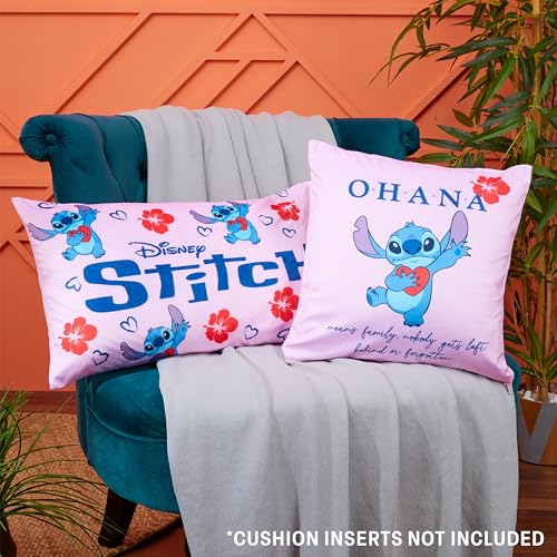 Disney Stitch Cushion Covers - Set of 2 Home Decor 50 x 30cm and 35 x 35cm Women Teenagers Kids Cushions - Stitch Gifts (Pink Stitch) - Image 2