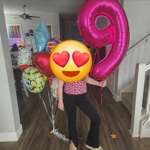 Image of 9 Balloon Numbers Birthday Decorations, 40In Rose Purple Balloons for Party | Eye-catching Appearance, Perfect Decorative Centerpieces, Convenient Self-sealing Structure, Widely for Various Occasions
