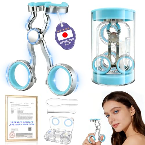 Image of 2026 Upgraded Contact Lens Applicator Tool【3-Step Easy Wear】【3.0 Precision Alloy & Natural Silicone】0 Shift, Ultra-Smooth Lens Insertion Removal Kit for Home Travel Use (Blue)