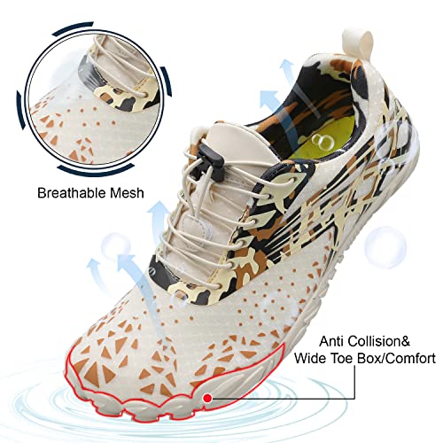 Image of L-RUN Barefoot Water Shoes Women Mens Aqua Sock Athletic Hiking Water Sports Shoes for Swim Beach Pool Sand Diving Walking