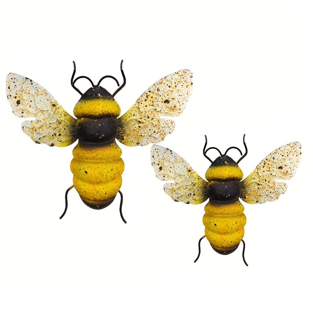 Decoración de pared de metal en abeja: figuras colgantes para patios y balcones