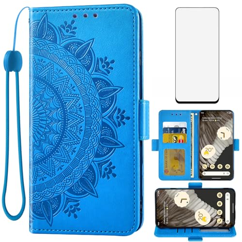 Coque portefeuille Google Pixel 7 Pro 5G étui de protection écran verre trempé porte-cartes