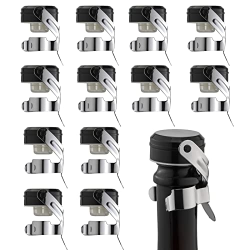 WOTOR Champagne & Wine Bottle Stoppers, Champagne Cork, 12 Pack, Silver
