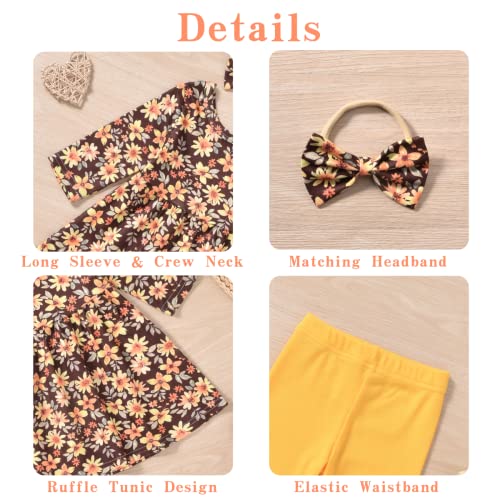 Aalizzwell Toddler Girls Floral Tunic Outfit for Fall Winter4