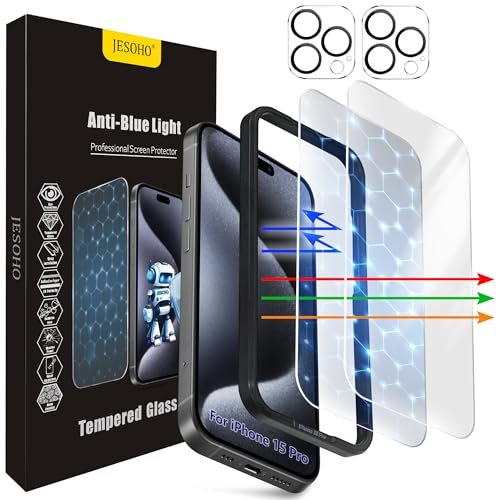 JESOHO Screen Protector for iPhone 15 Pro [6.1 Inch],2 pcs