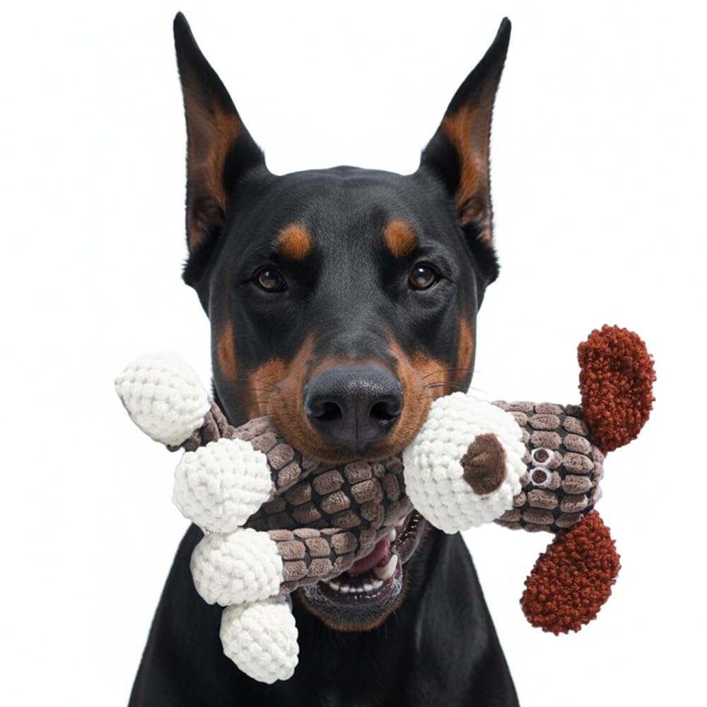 Interactive Dog Toys Squeaky Chew Toys for Dogs Durable Soft Plush Toys with Squeaker for Aggressive Chewers Easy