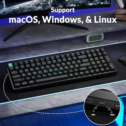 Image of Keychron K4 HE 96% Wireless Hall Effect Keyboard with Number Pad, Rapid Trigger Magnetic Switches, QMK Launcher, 2.4GHz /Bluetooth /Wired, Mac & Windows, Aluminum Frame, Black (Shine-Through)