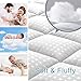 HYLEORY King Mattress Pad Quilted Fitted Mattress Protector Cooling Pillow Top Mattress Cover Breathable Fluffy Soft Mattress Topper with 8-21