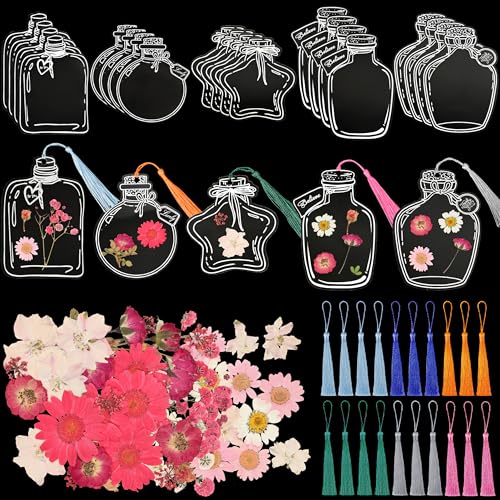 Joyclub Dried Flower Bookmark Kit: DIY Transparent Bookmarks