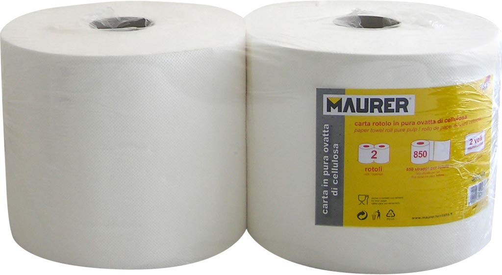 MAURER Carta a Strappo in Pura Cellulosa 800 Strappi 2 Veli cf. 2 Rotoli