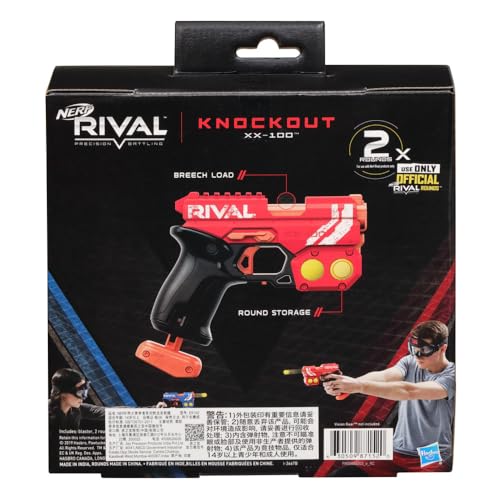 Image of Nerf Plastic Rival Knockout XX-100 Blaster Round Storage, 90 FPS Velocity, Breech Load Includes 2 Official Rival Rounds Multicolor