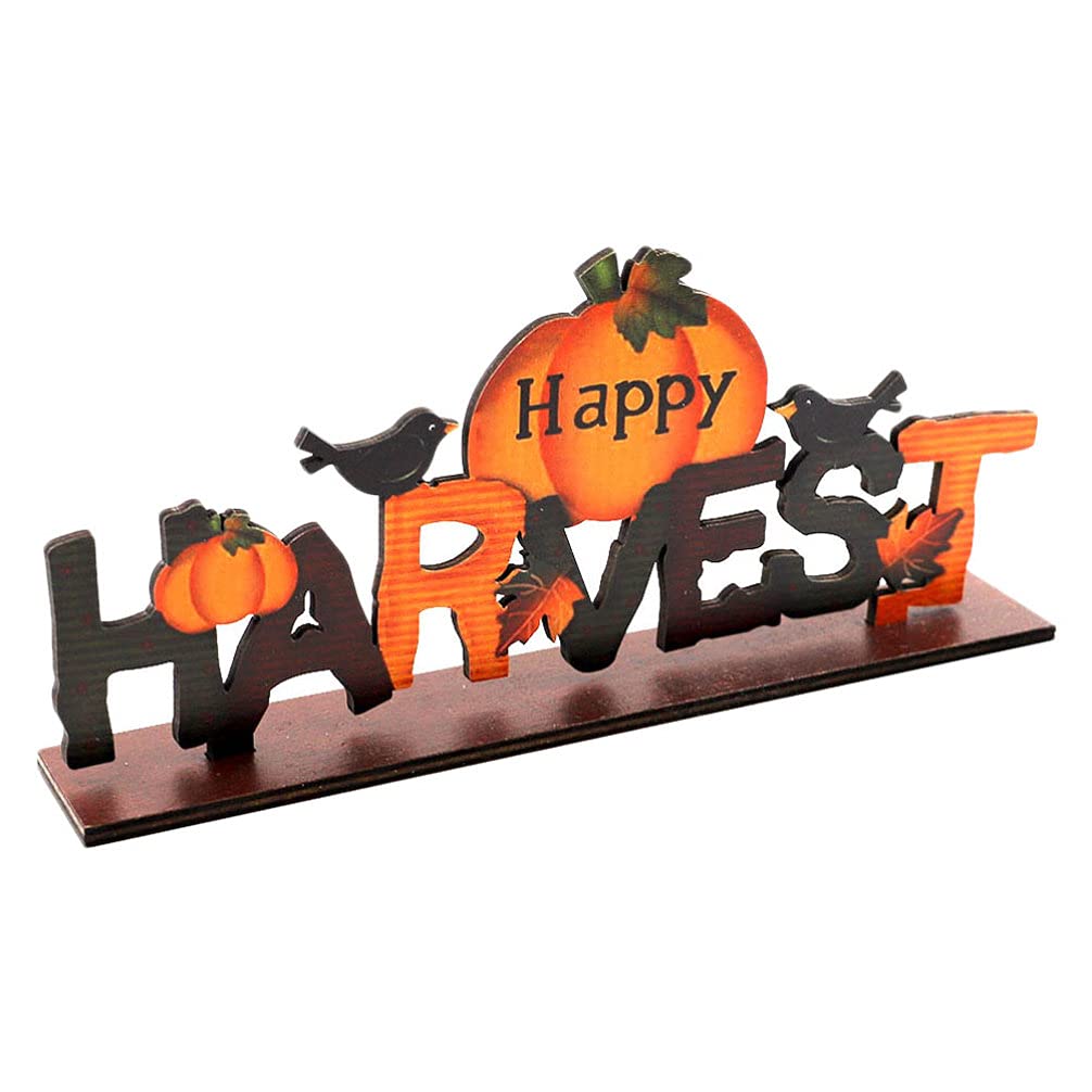 FOMIYES Wooden Fall Signs Happy Harvest Wood Ornaments Coloful Harvest Festival Decor Letter Decor Harvest Party Decorations Thanksgiving Alphabet Adorn for Autumn Thanksgiving Party