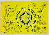 2023 SIGNED THE MEMORIAL TOURNAMENT GOLF FLAG JORDAN SPIETH RICKIE FOWLER PATRICK CANTLAY VIKTOR HOVLAND AUTOGRAPH BECKETT AUTHENTICATION K53