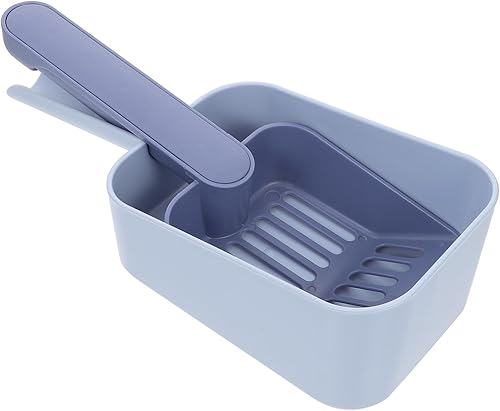 Miniatura 10 de POPETPOP 1 juego de pala de arena para gatos, cubo de plástico para recogedor de basura de plástico, cuchara de arena para gatos, cuchara de arena