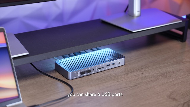 Image of AV Access 8K KVM Switch 2 Monitors 2 Computers for Laptop & Desktop, 100W PD, GbE, 4xUSB 3.2 10Gbps USB C Hub, KVM Docking Station Dual Monitor 8K@60Hz /4K@165Hz, Audio, SD, Remote Switch