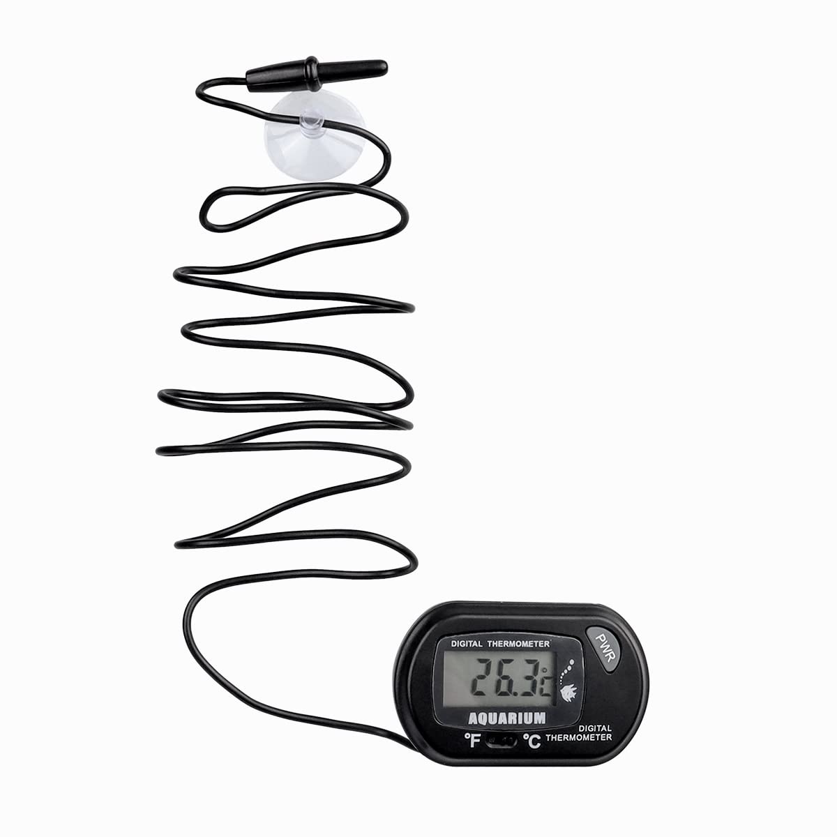 Treki Thermomètres Aquarium LCD Thermomètre Digital Ventouse Thermometre Fish Tank Numérique Aquarium ThermomètreS avec Sonde pour Aquariu m Marin Incubateur Réservoir