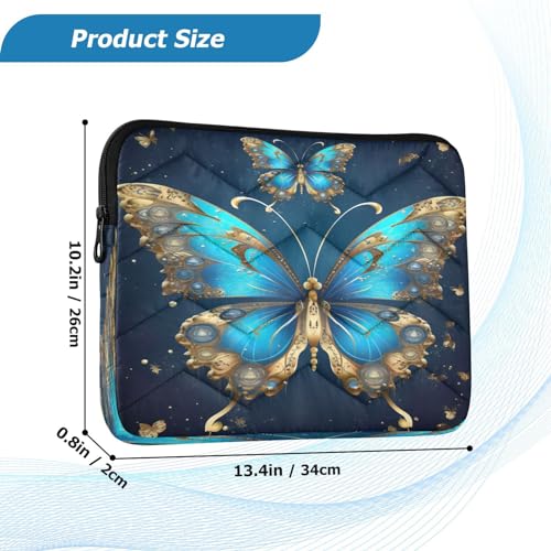 Funda para portátil 13-14 pulgadas con diseño mariposa azul miniatura 3