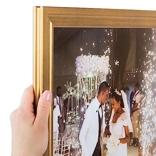 ArtToFrames 13x40 Inch Gold Picture Frame, This 1.25 Inch Custom MDF Poster Frame is Muted Gold Glow, Great for Your Art or Photos - Comes with Economy Acrylic