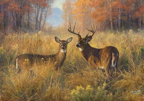 Buffalo Games - Proud Pair - Abraham Hunter - 300 Oversized Piece Fall Jigsaw Puzzle ​- Larger Shapes - Great for Adults, Seniors, Family, Kids -...