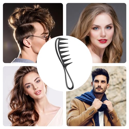 Wy Lighting Level 562921_1_FMWNR8NG Wide Tooth Comb 2 Pcs Curly Knotted Wavy Thick Thin Hair Care Massage Scalp Women Detangling Shower Wig Wet Brushing Large Smooth Grip Handle Detangle Plastic Pick Row Stylist Styling Tool Appliances thumb #6