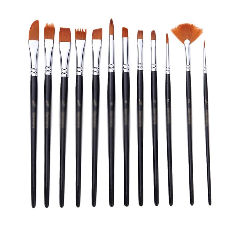 Ensemble De 24 Pinceaux en Nylon pour Gouache Et Acrylique, Idéal pour Les Artistes Et Les Étudiants.(Bleu)