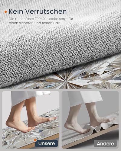 Tapis diamant lavable en machine 60x90cm gris résistant et sain - 7