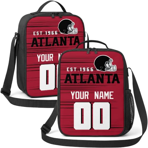 Image of Atlanta Lunch Bag Custom Name and Number Personalized Gifts | Custom Personalized Lunch Box for Men Women