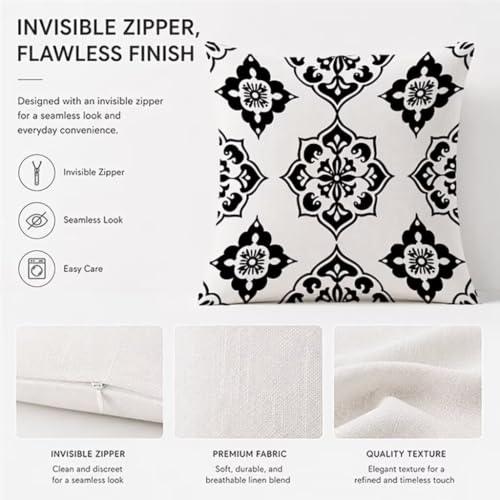 Housses de coussin pour canapé et jardin 60x60 lin blanc - 6