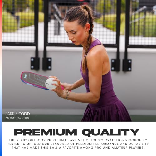 Image of Franklin Sports X-40 Outdoor Pickleballs - Official Ball of USA Pickleball, APP Tour + US Open - Regulation Size