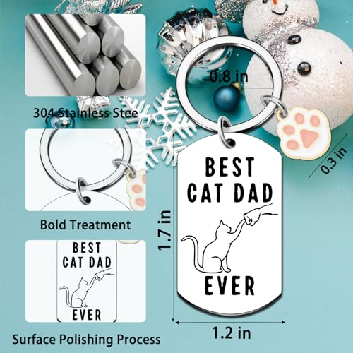 Aisity Cat Dad Gifts For Cat Daddy Cute Cat Gifts For Cat Lovers Cat Themed Cat Gifts For Men Dad Key Chain Best Cat Dad Ever Gifts For Dad Personalized Keychain For Dad Birthday Christmas Stocking Stuffers thumb #5