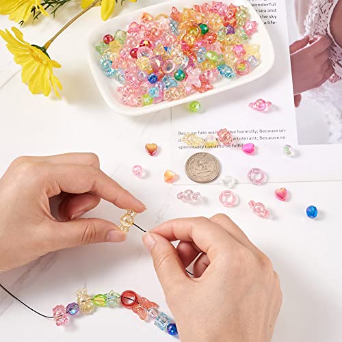 Beadthoven 800pcs Transparent Acrylic Beads AB Color Acrylic Heart Round Star Butterfly Candy Beads for DIY Necklace Bracelet Earring Jewelry Making Hole: 1.5-2.5mm - Image 4