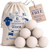 Handy Laundry Wool Dryer Balls - Natural Fabric Softener, Reusable, Reduces Clothing Wrinkles and Sa