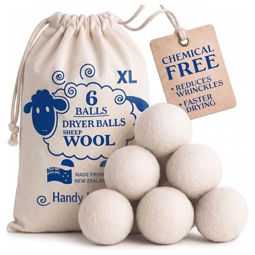 Handy Laundry, Bolas de lana para secadora, suavizante natural, reutilizables, reducen las arrugas de la ropa y ahorran tiempo de secado, mejor alternativa a las bolas de plástico y suavizante