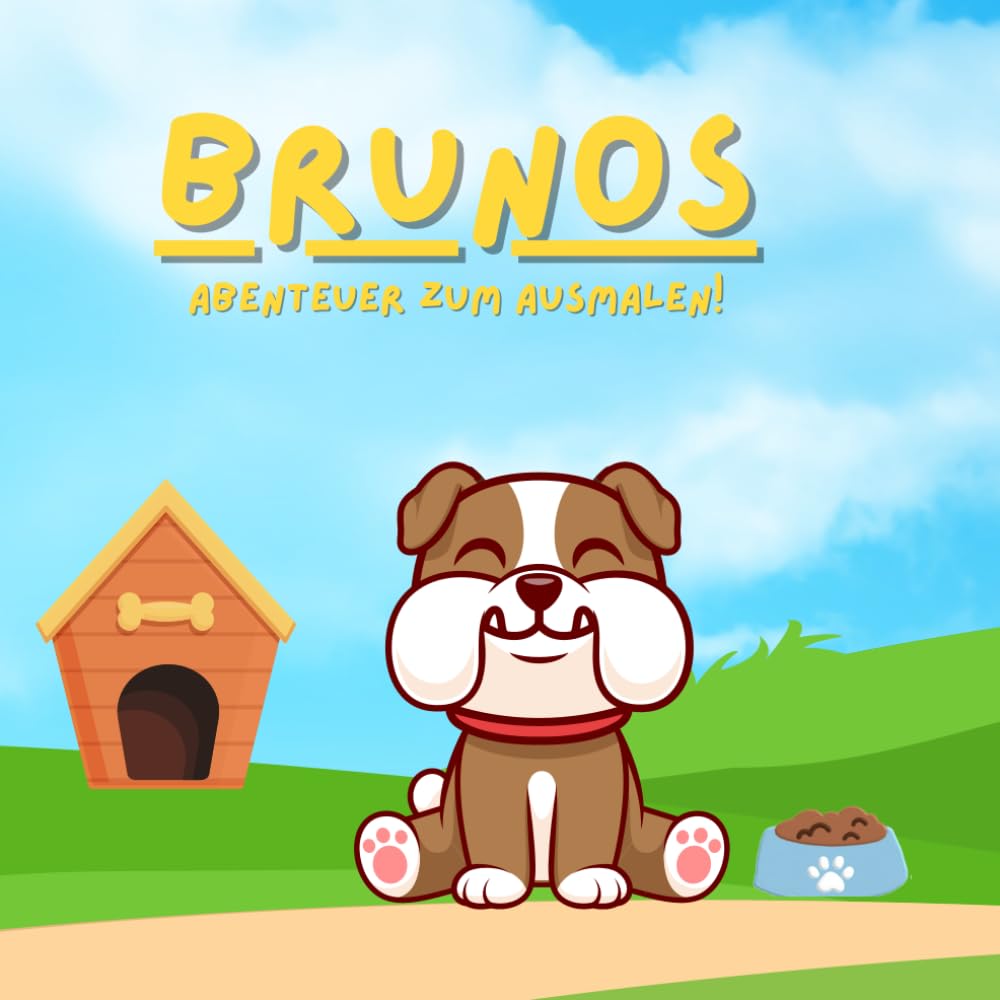 Brunos Abenteuer – Hunde Ausmalbuch für Kinder ab 3 Jahren: Niedliche Hundewelpen & Tierfreunde | 75 Seiten | Malbuch für Jungen & Mädchen | Fördert ... | Geschenkidee für Kindergarten & Vorschule