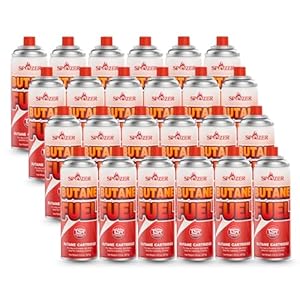 Butane Fuel Canister, 8oz (227g) Butane Refill with TSR Safety Valve, for Camping Stoves, Kitchen Torch, BBQ, 24 PCS