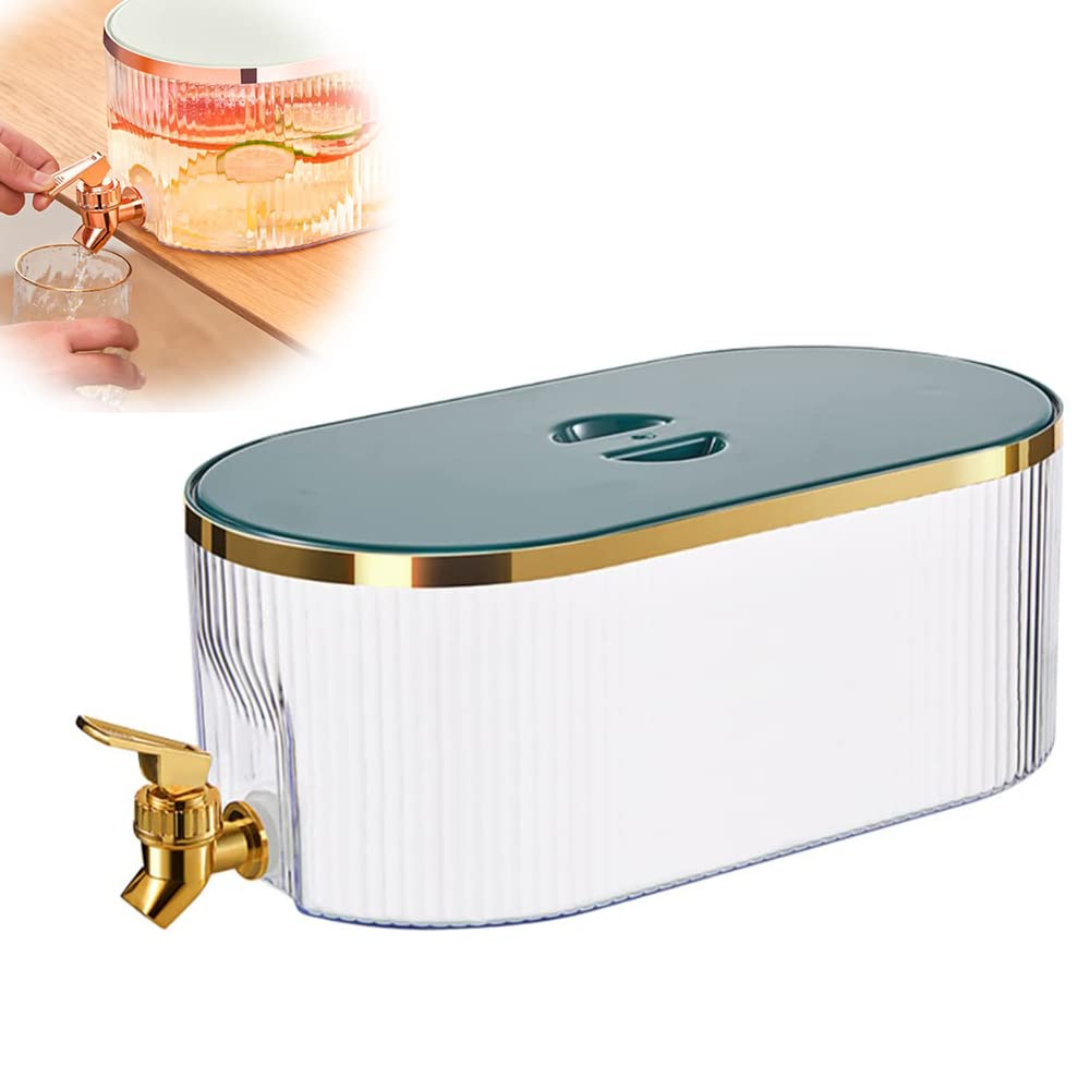 Drink Dispenser, Transparent Beverage Dispenser With Spigot, 1.4 Gallon Iced Juice Lemonade Fruit Tea Dispenser For Party Daily Use, Milk Dispenser For Fridge Gallon, Small Water Dispensers