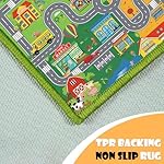 Car Rugs for Kids Toy Cars,Kids Play Rug with Non-Silp Backing, City Road Carpet for Playroom Bedroom Boys, Car Track Map Playmat - 4'11" x 3'3" (Rectangular) - Image 4