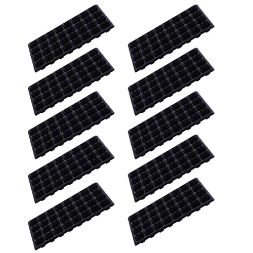 YARNOW 10 Piezas Caja de plántulas semillero maceteros Plant Pot Meseta Semillas bandejas Inicio Jaula Mini Bandeja propagadora de siembra Bandeja de Cultivo de Plantas el plastico Black