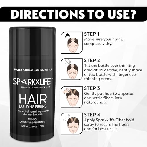 Image of Hair Fiber Medium Brown - Keratin Thick Fiber & Hair Building Fibre for Men & Women - Instant Concealer & Filler powder for Thinning Hairline & Bald Spots (12g) (Medium Brown)