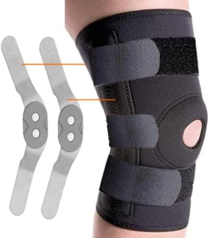 Hinged Knee Brace, Open Patella with Gel Pads & Dual Metal Side Stabilizers-Support for Running, ACL, Meniscus Tear, Arthritis Pain relief For Men and Women | PACK OF 1 (MEDIUM)|